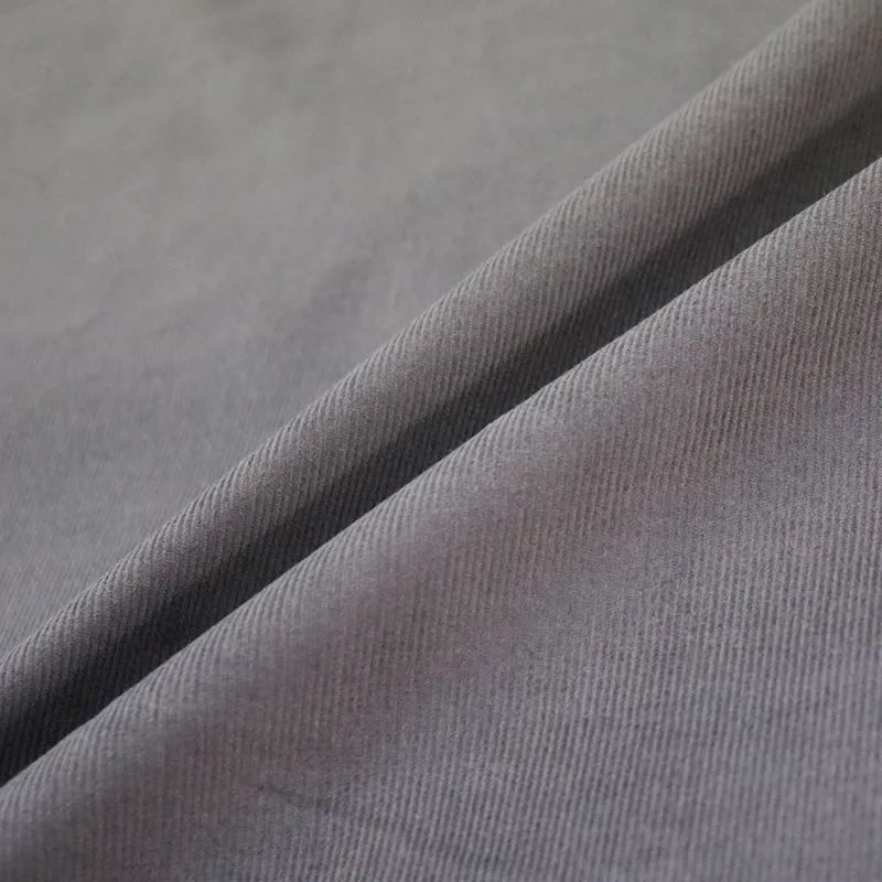 100CM REMNANT Dressmaking Cotton Needlecord - School Boy Mid Grey