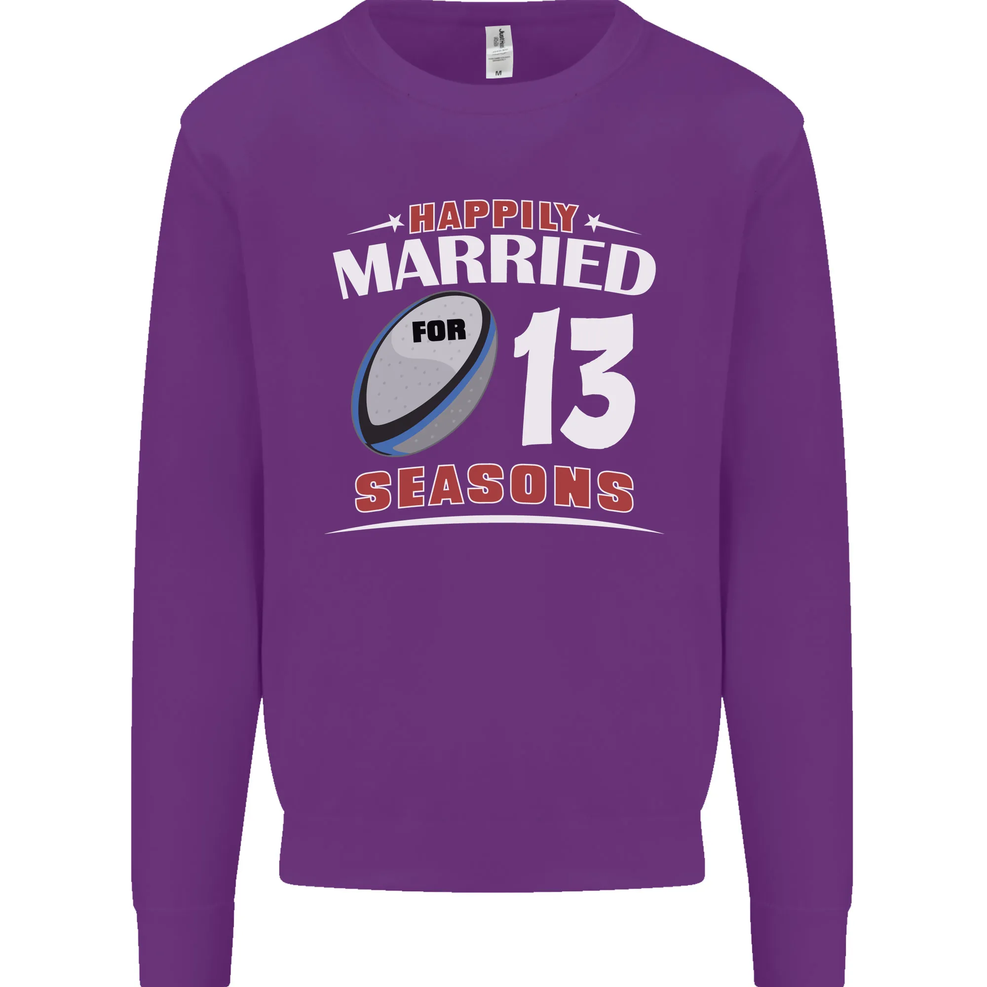 13 Year Wedding Anniversary 13th Rugby Mens Sweatshirt Jumper