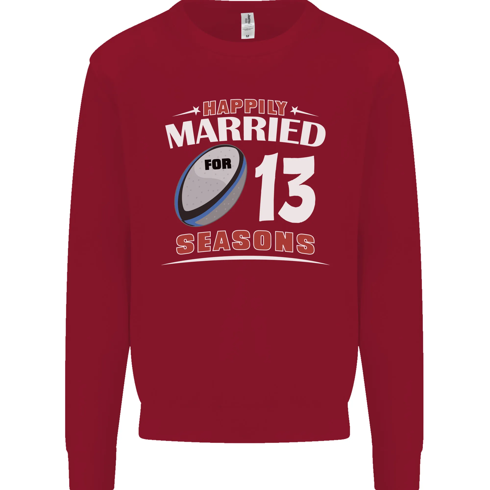 13 Year Wedding Anniversary 13th Rugby Mens Sweatshirt Jumper
