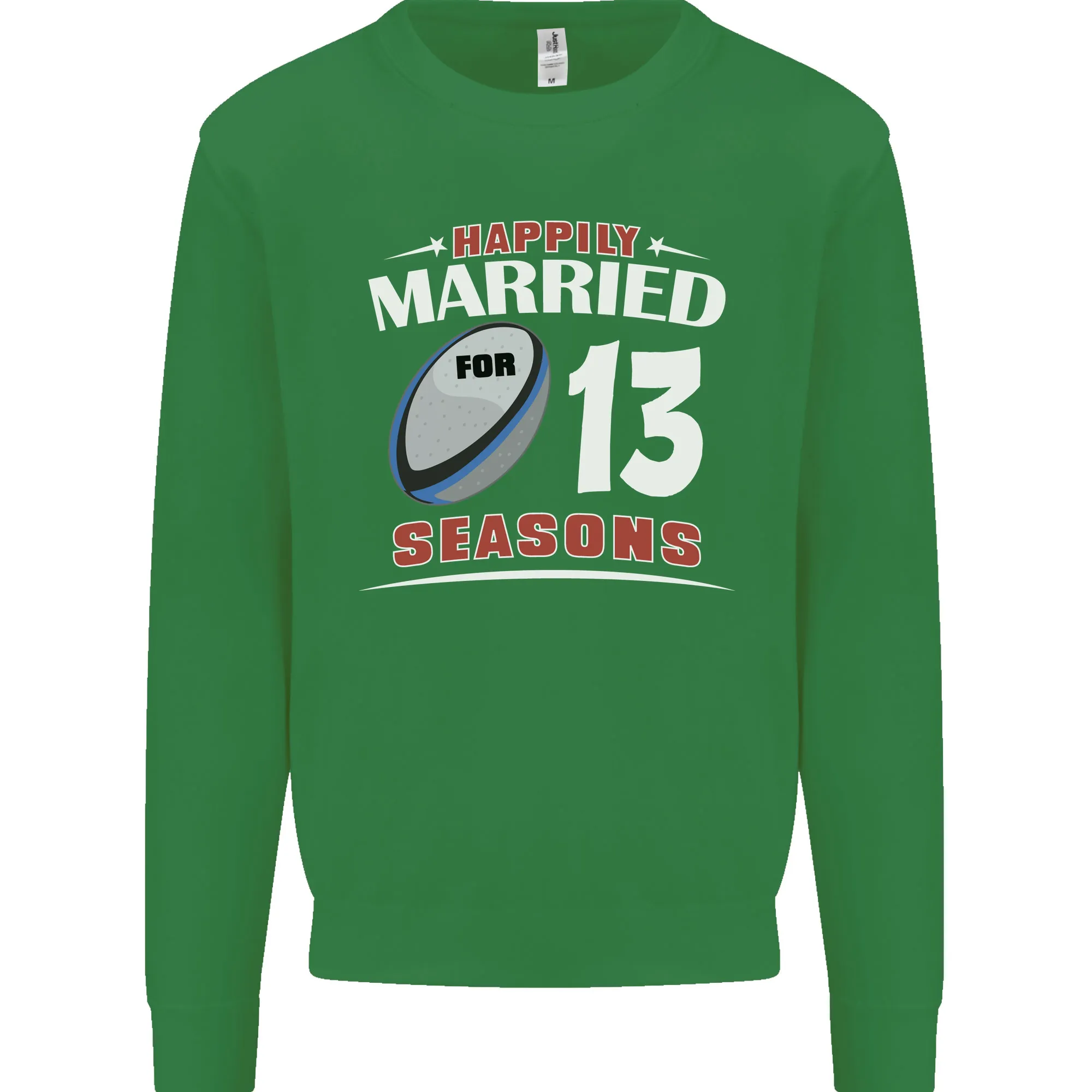 13 Year Wedding Anniversary 13th Rugby Mens Sweatshirt Jumper