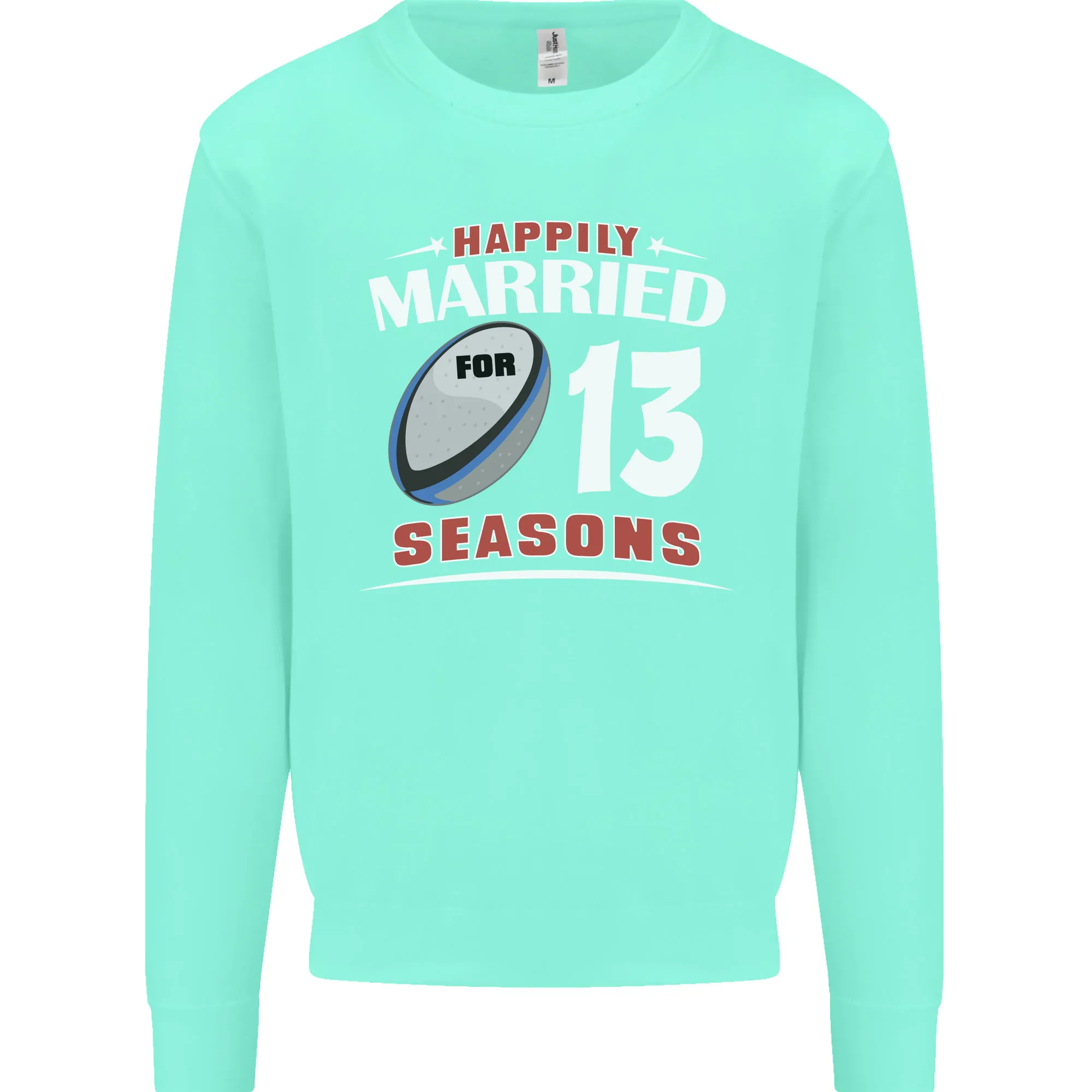 13 Year Wedding Anniversary 13th Rugby Mens Sweatshirt Jumper