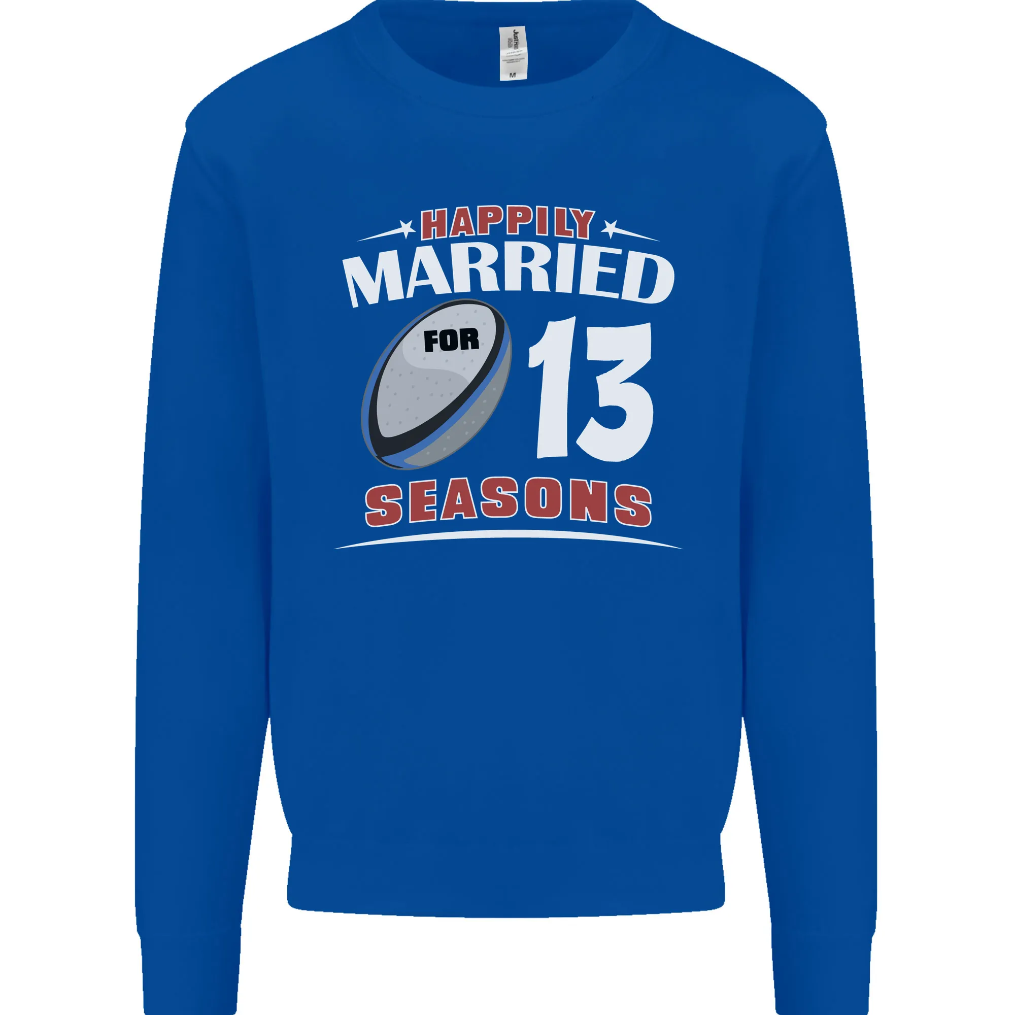 13 Year Wedding Anniversary 13th Rugby Mens Sweatshirt Jumper
