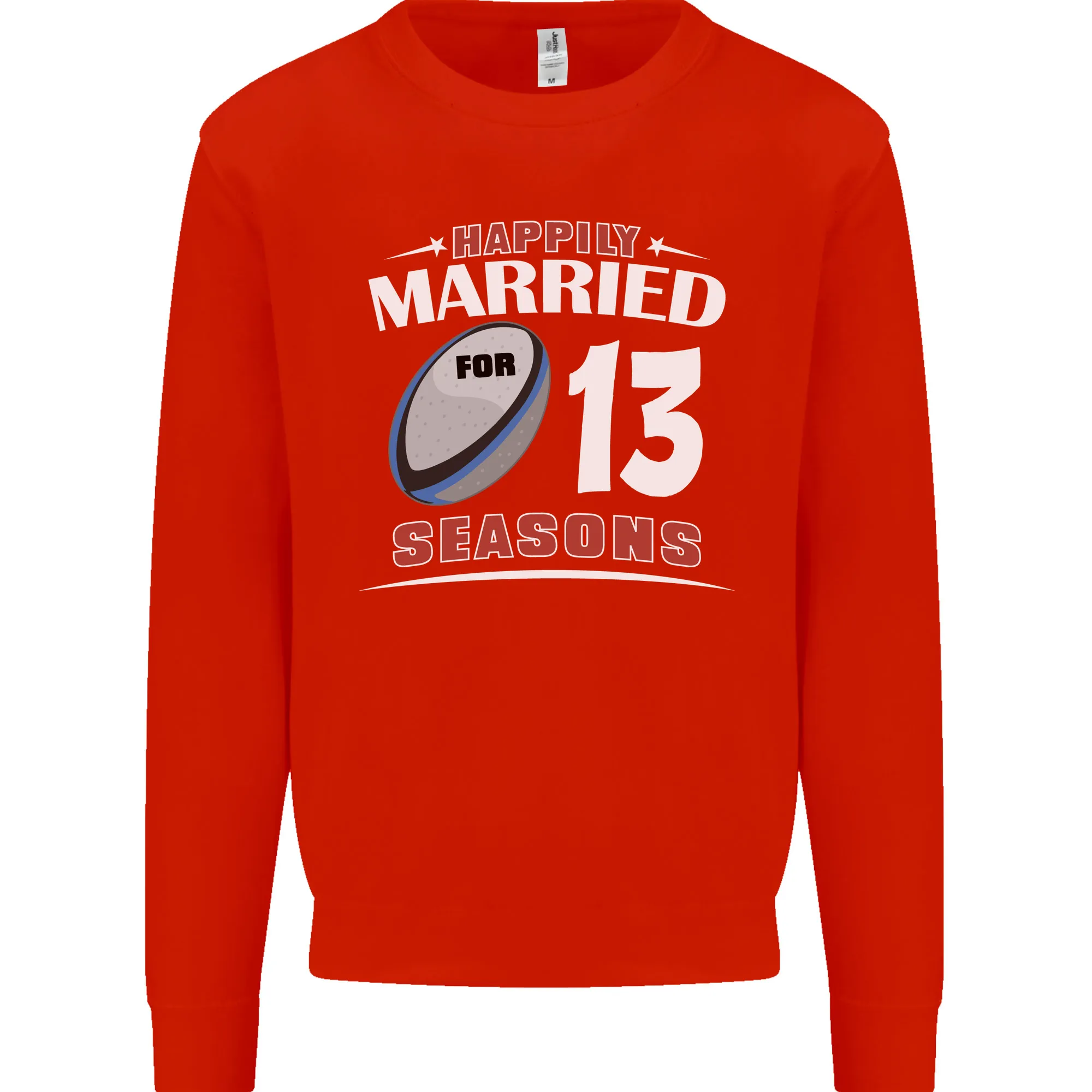 13 Year Wedding Anniversary 13th Rugby Mens Sweatshirt Jumper