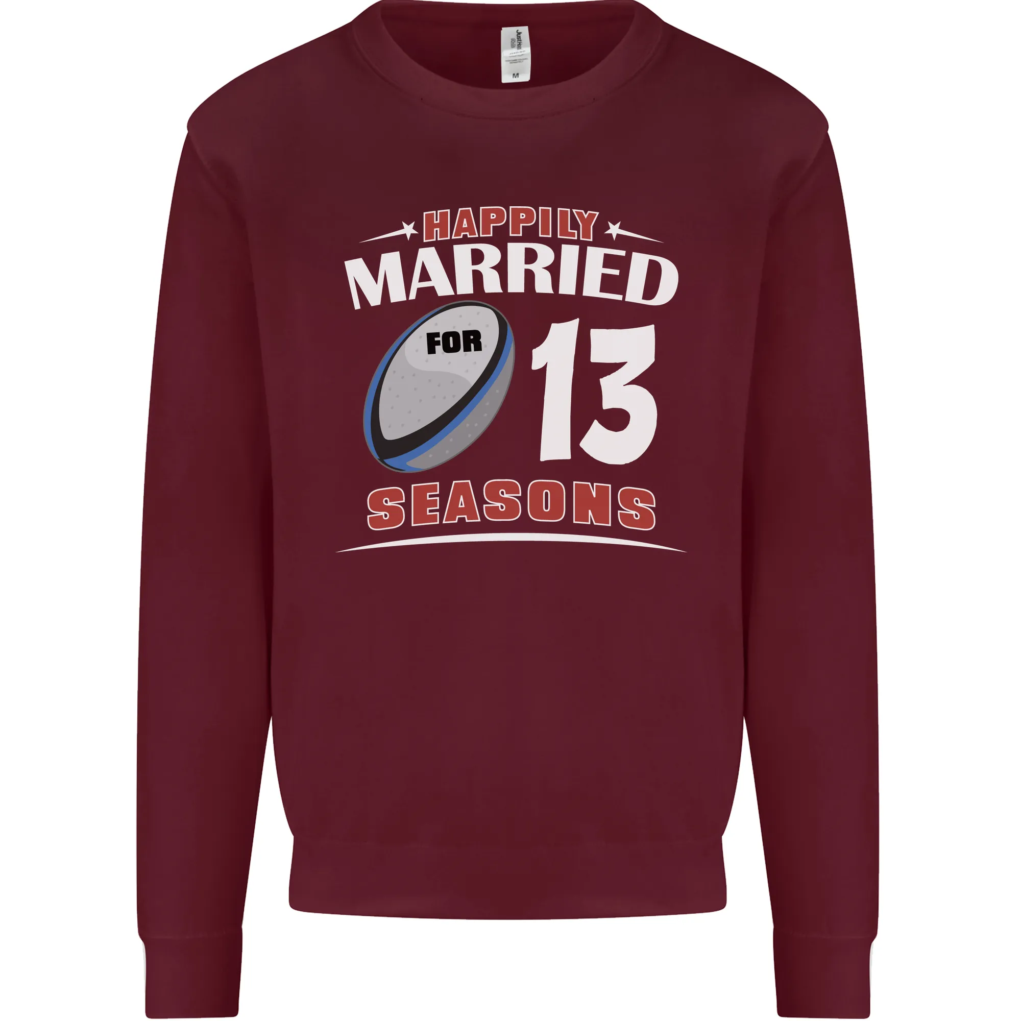 13 Year Wedding Anniversary 13th Rugby Mens Sweatshirt Jumper
