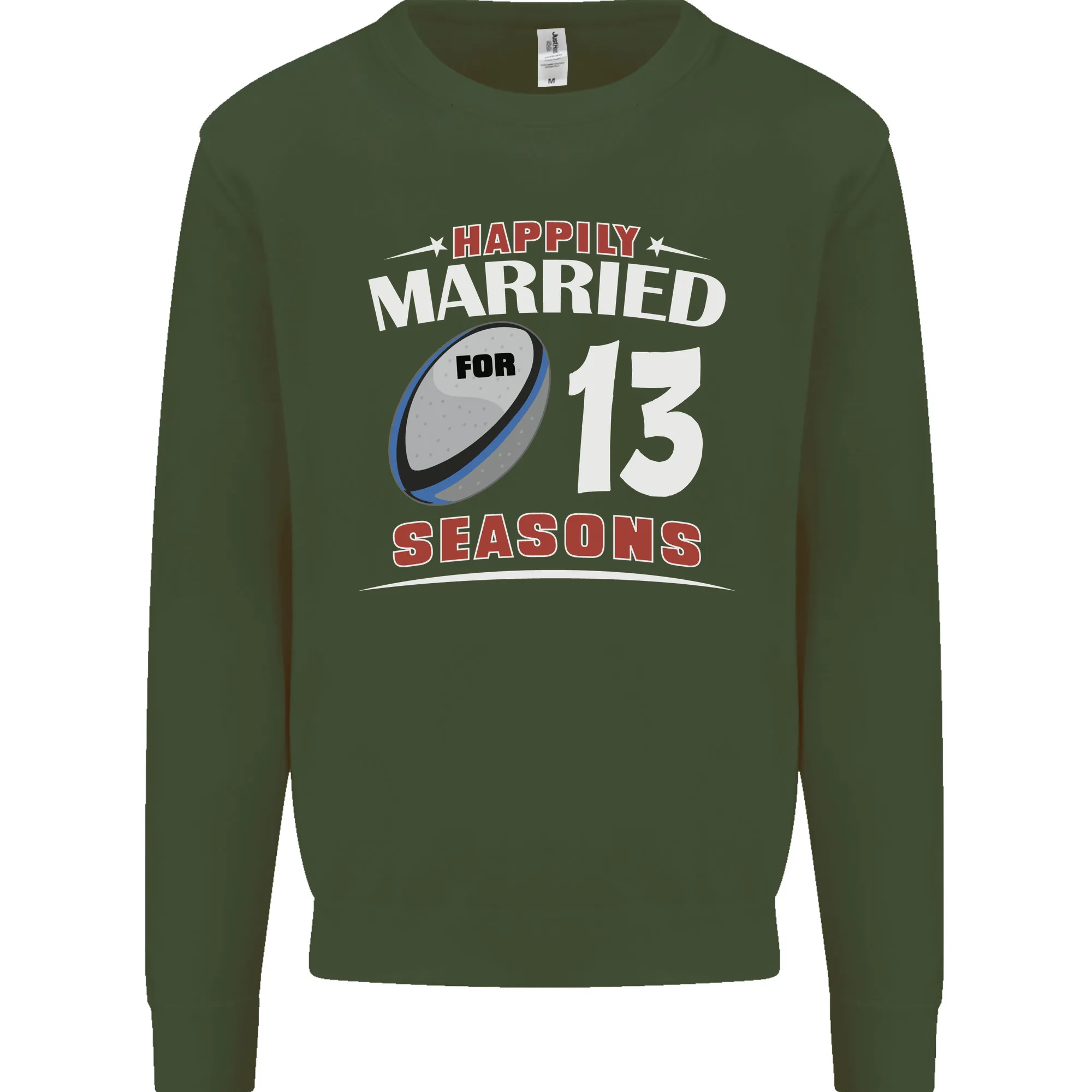 13 Year Wedding Anniversary 13th Rugby Mens Sweatshirt Jumper