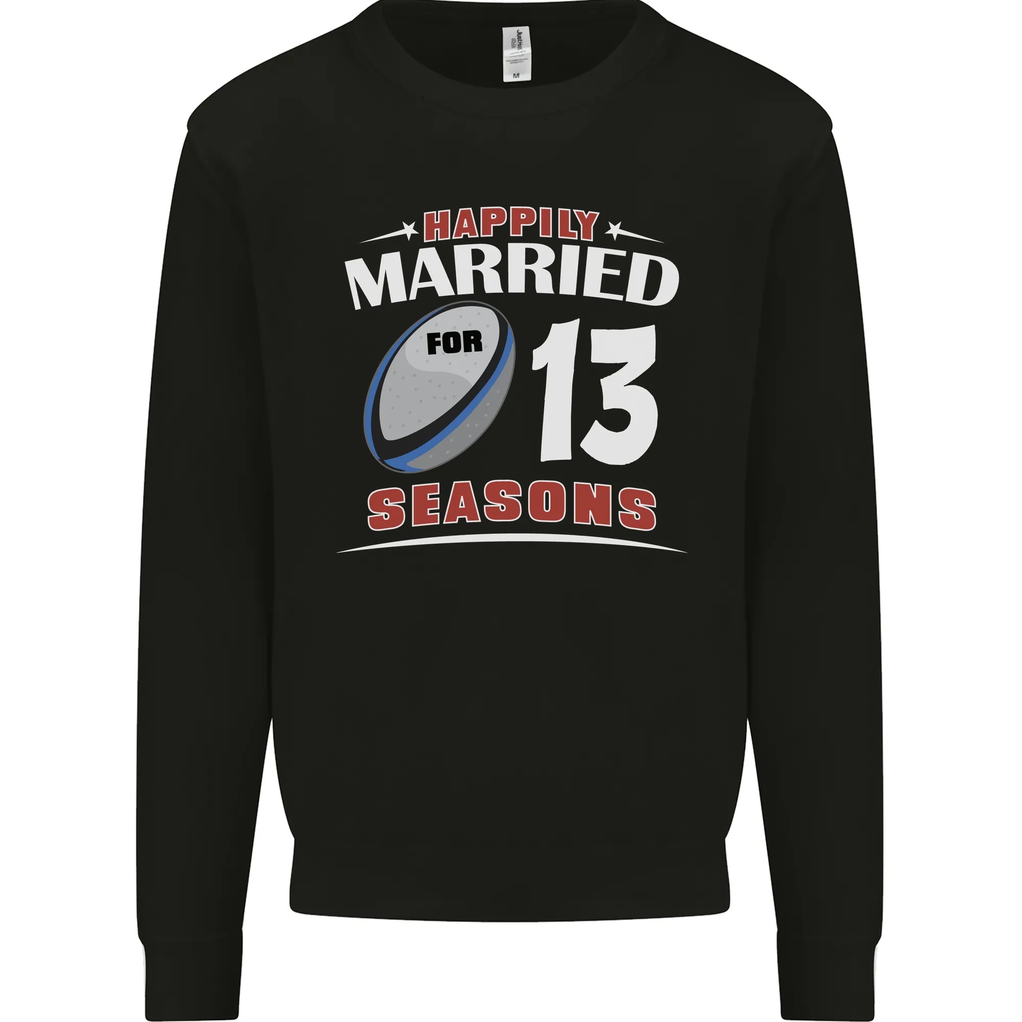 13 Year Wedding Anniversary 13th Rugby Mens Sweatshirt Jumper