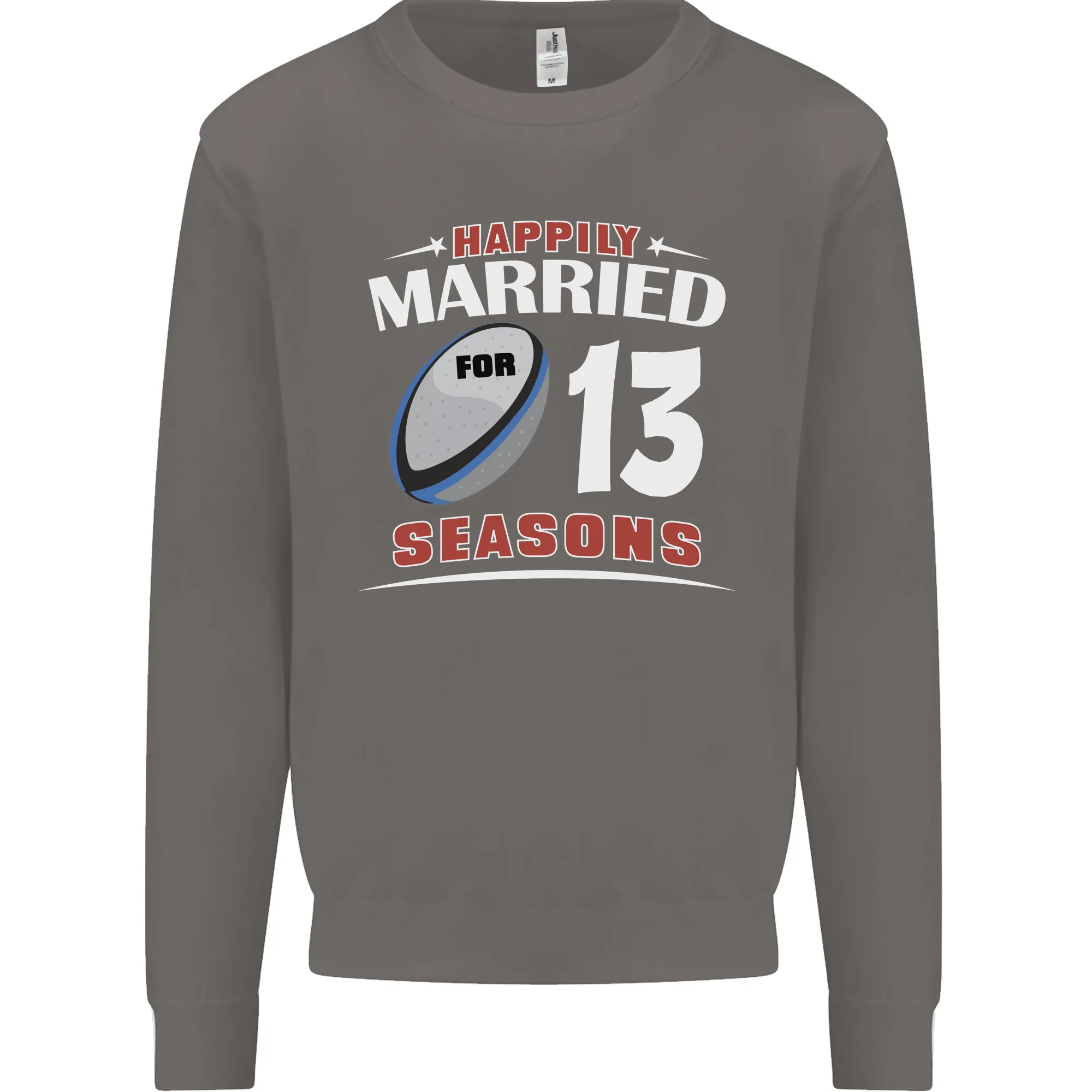 13 Year Wedding Anniversary 13th Rugby Mens Sweatshirt Jumper