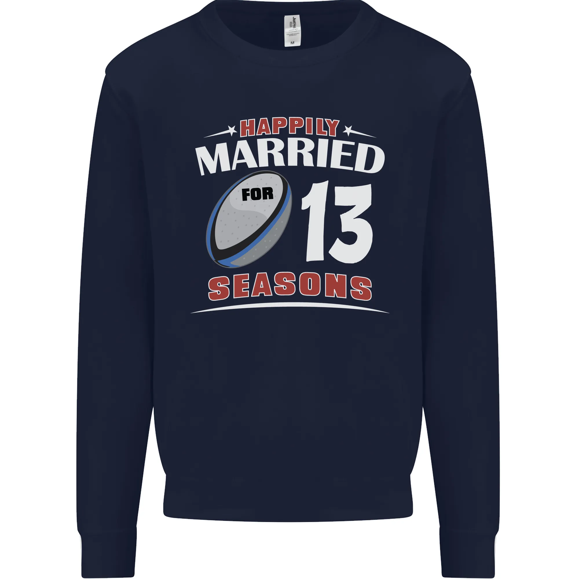 13 Year Wedding Anniversary 13th Rugby Mens Sweatshirt Jumper