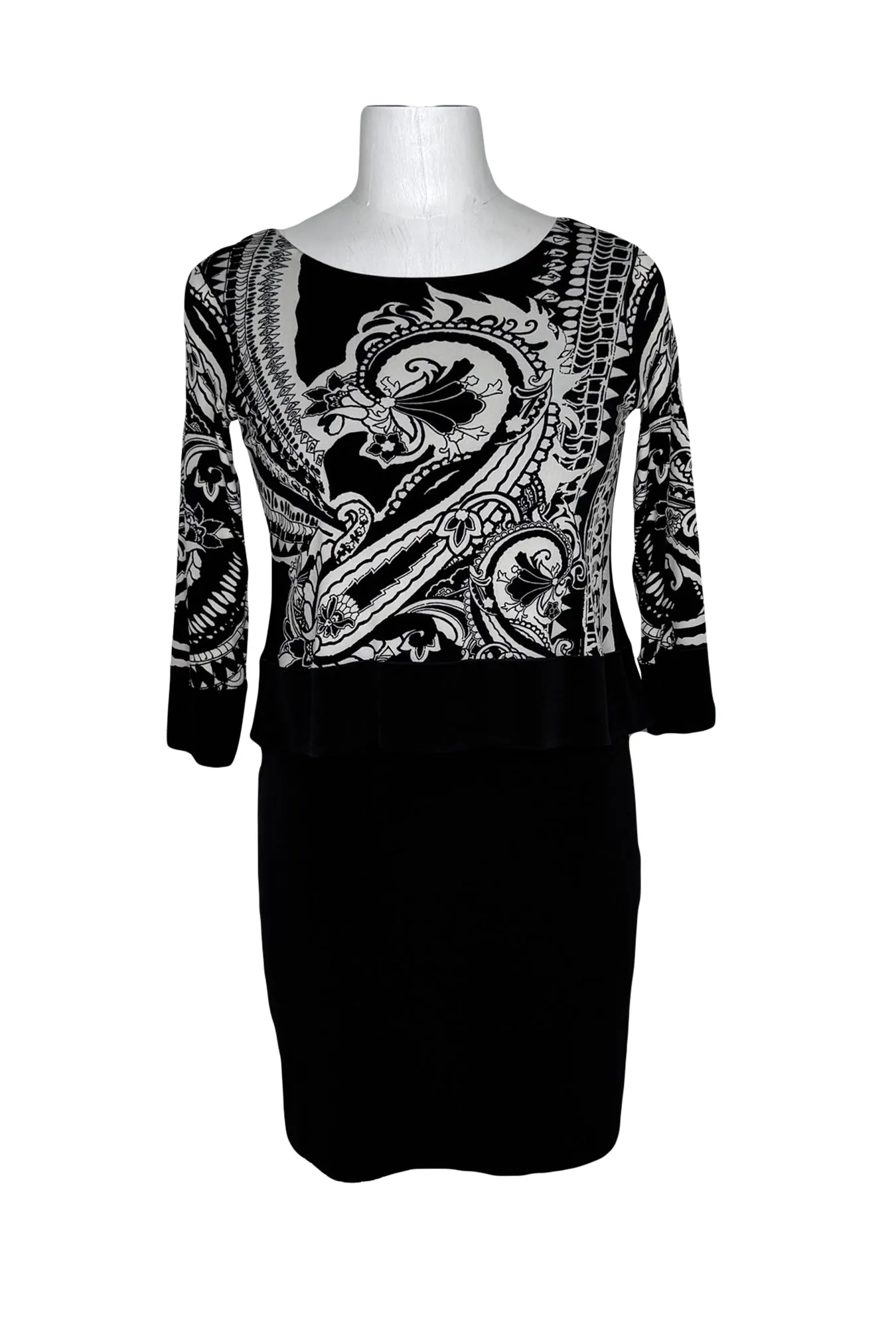 3/4 Sleeve Layered Banded Tunic Dress