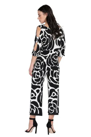 3.5" Yoke Straight Cropped High Elastic Waist Pants Dual Use