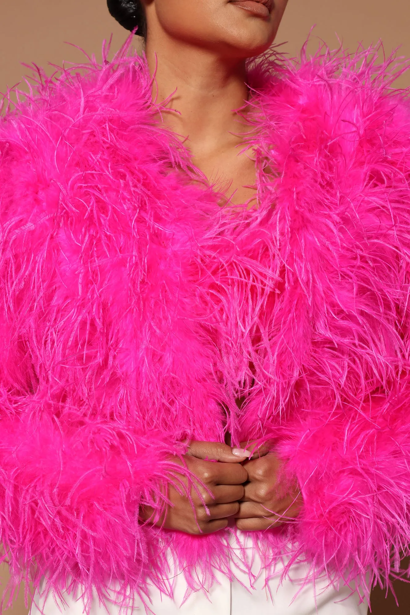 Amalia Feather Coat - Pink