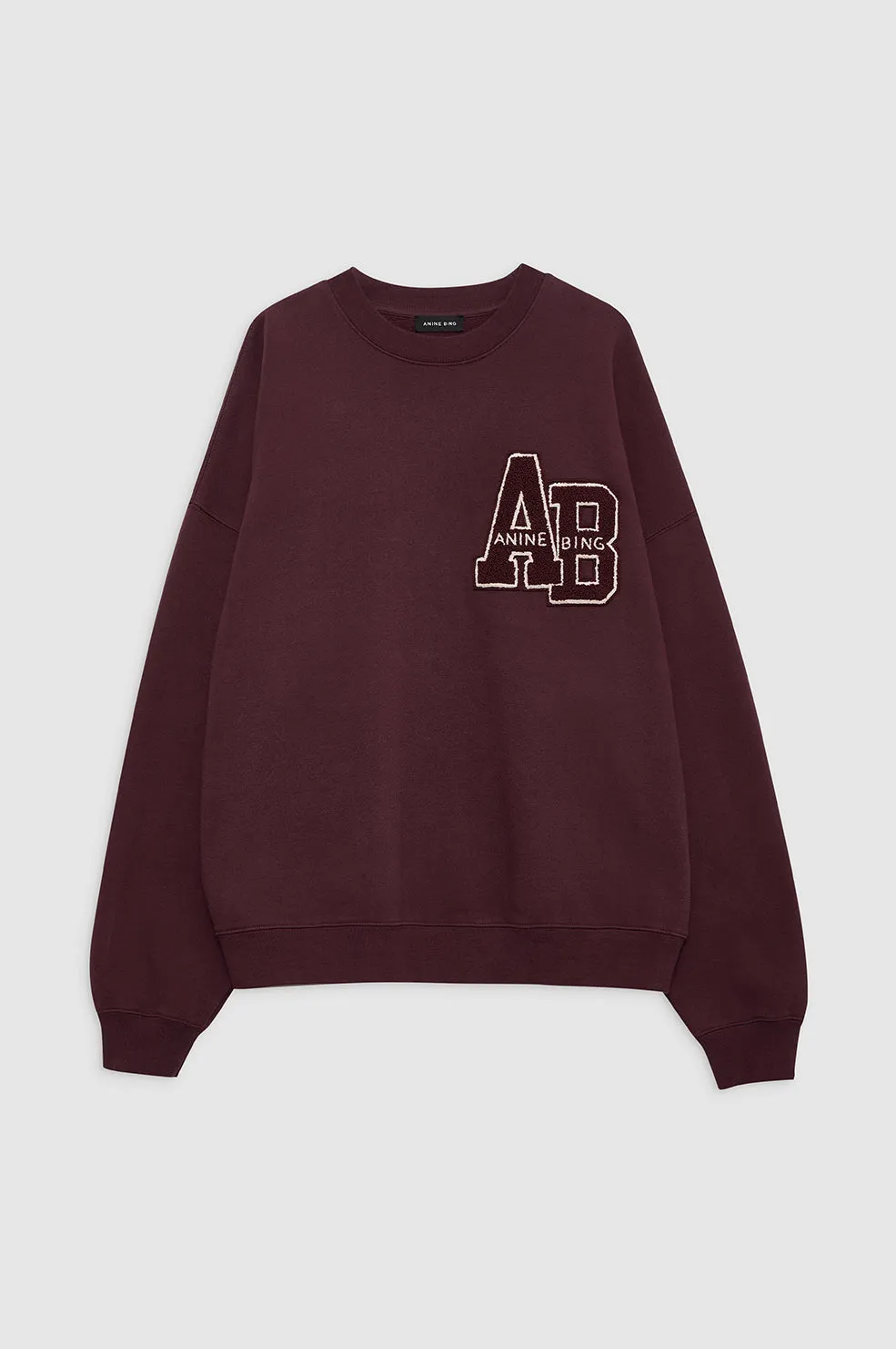 ANINE BING - MILES LETTERMAN SWEATSHIRT BURGUNDY