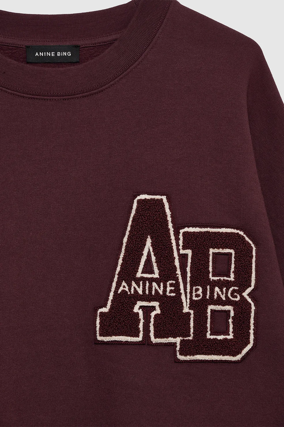 ANINE BING - MILES LETTERMAN SWEATSHIRT BURGUNDY