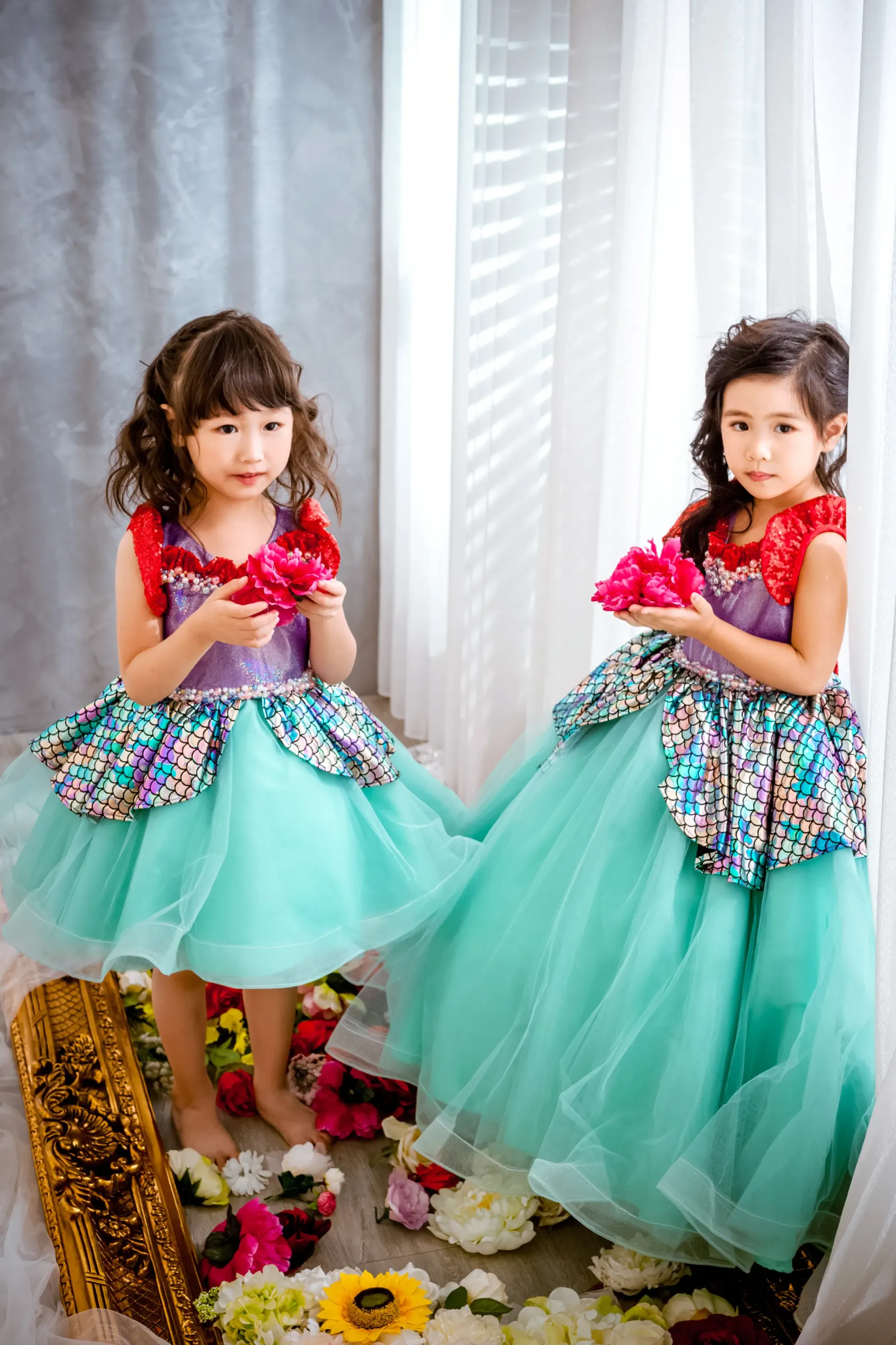 Ariel Purple & Green Gown