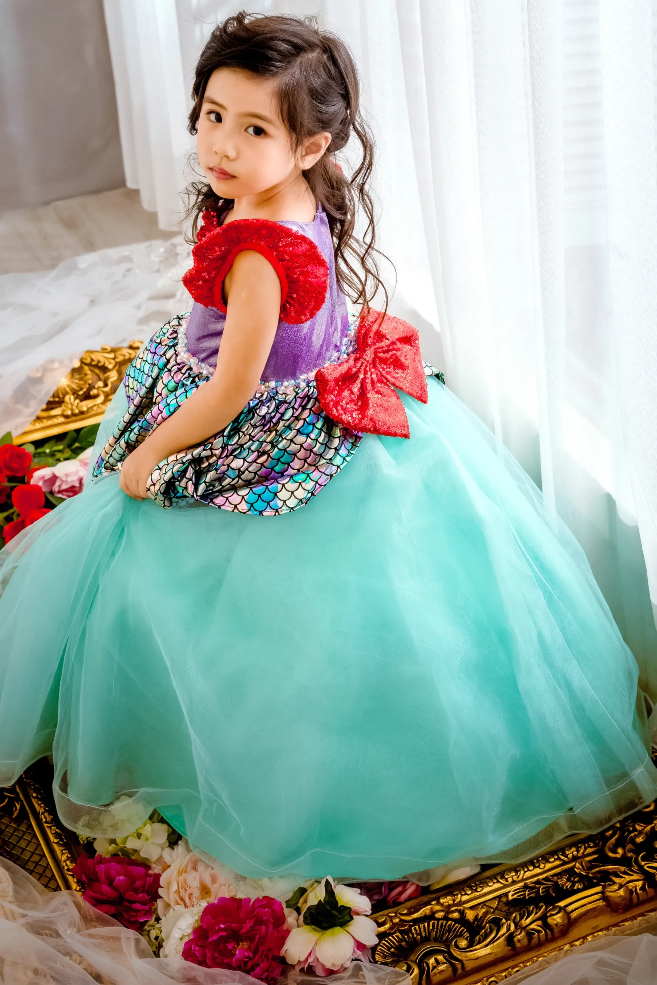 Ariel Purple & Green Gown