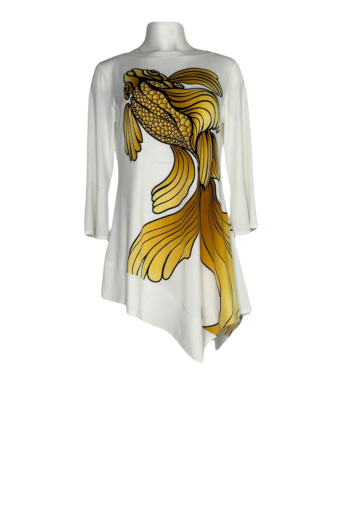 Asymmetric 3/4 flare sleeve tunic