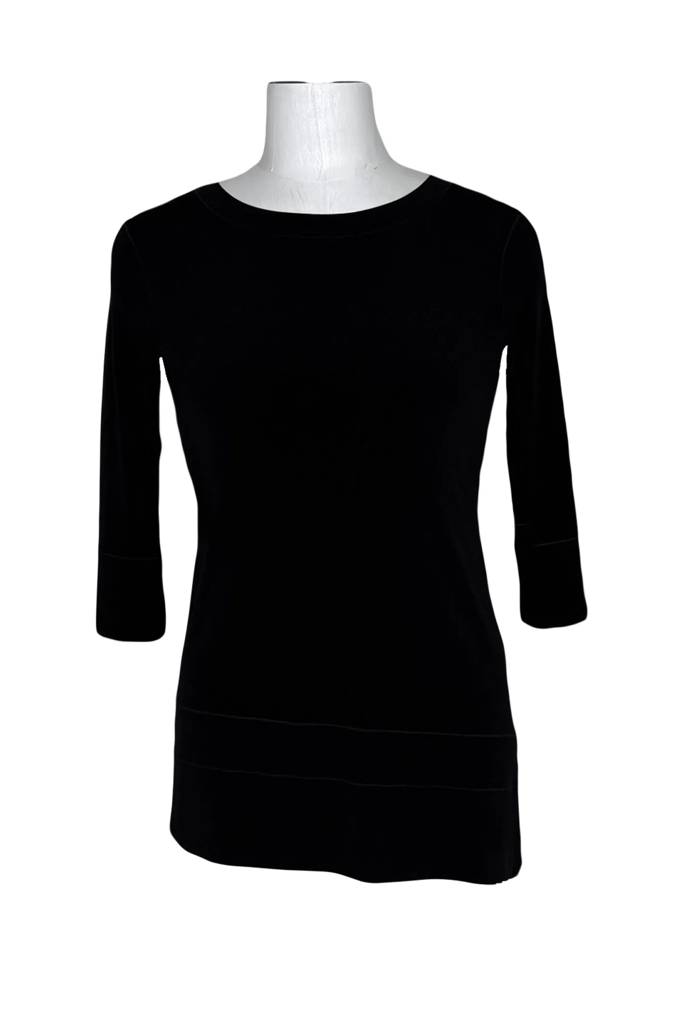 Asymmetric 3/4 sleeve banded tunic