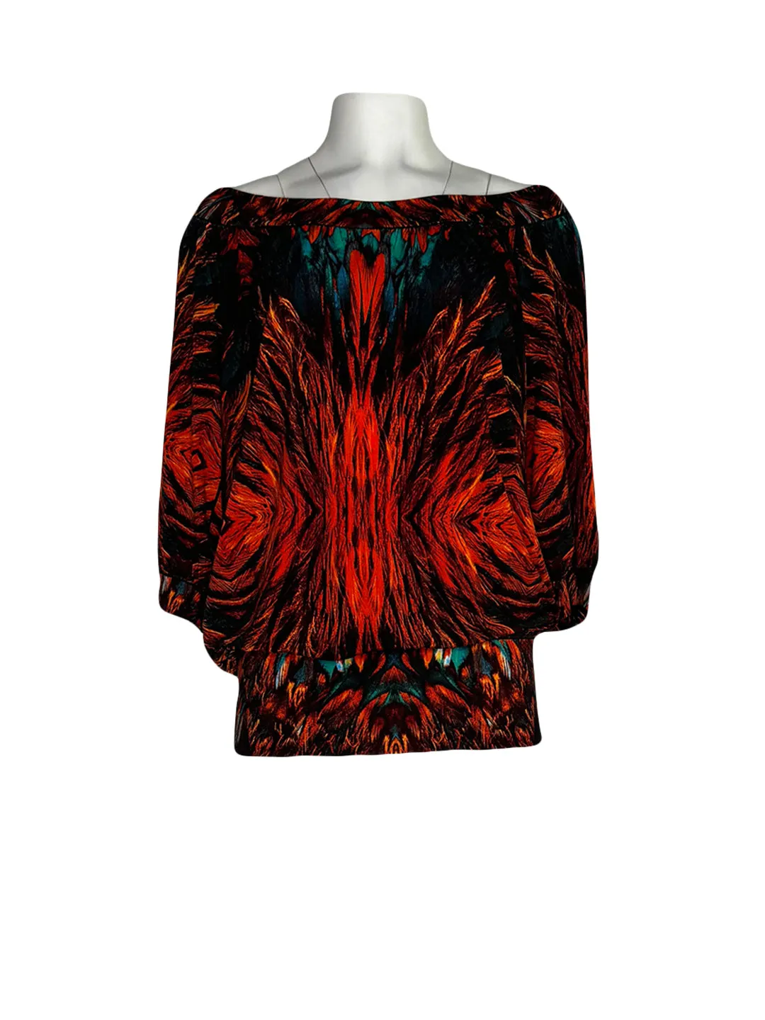 Banded 3/4 sleeve peasant tunic