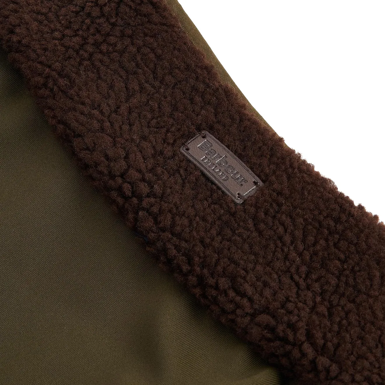Barbour Reversible Quilt/Borg Fleece Dog Coat Olive/Brown