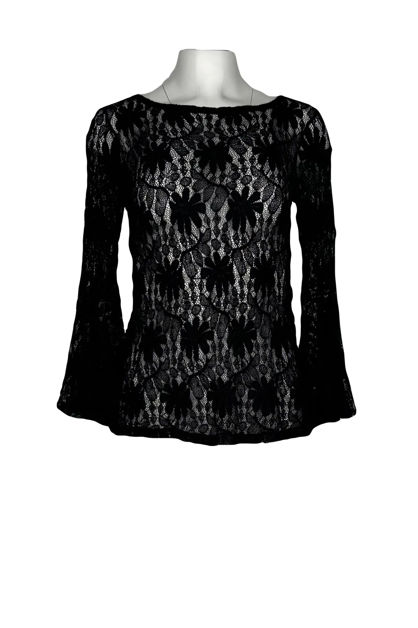 Bell sleeve see thru top