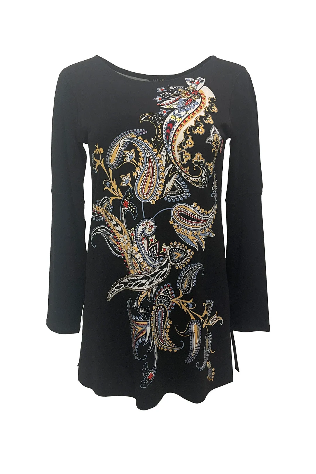 BOAT NECK OPEN SLEEVE SLIT SIDE SINGLE LAYERED TUNIC