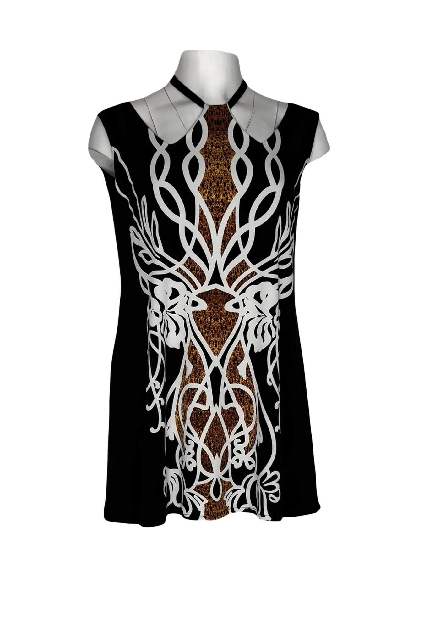 Cord neck sleeveless layered tunic