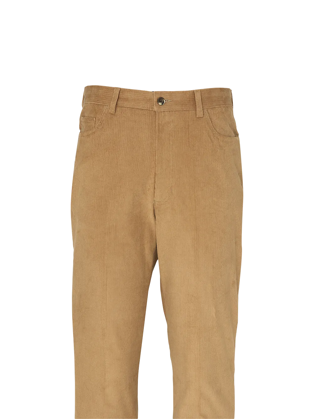 Cotton Blend Corduroy Five Pocket Pants - Tan