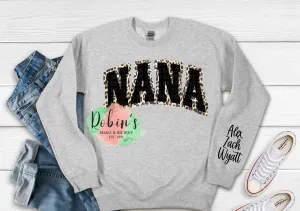 Custom Leopard Nana Sweatshirt with Names
