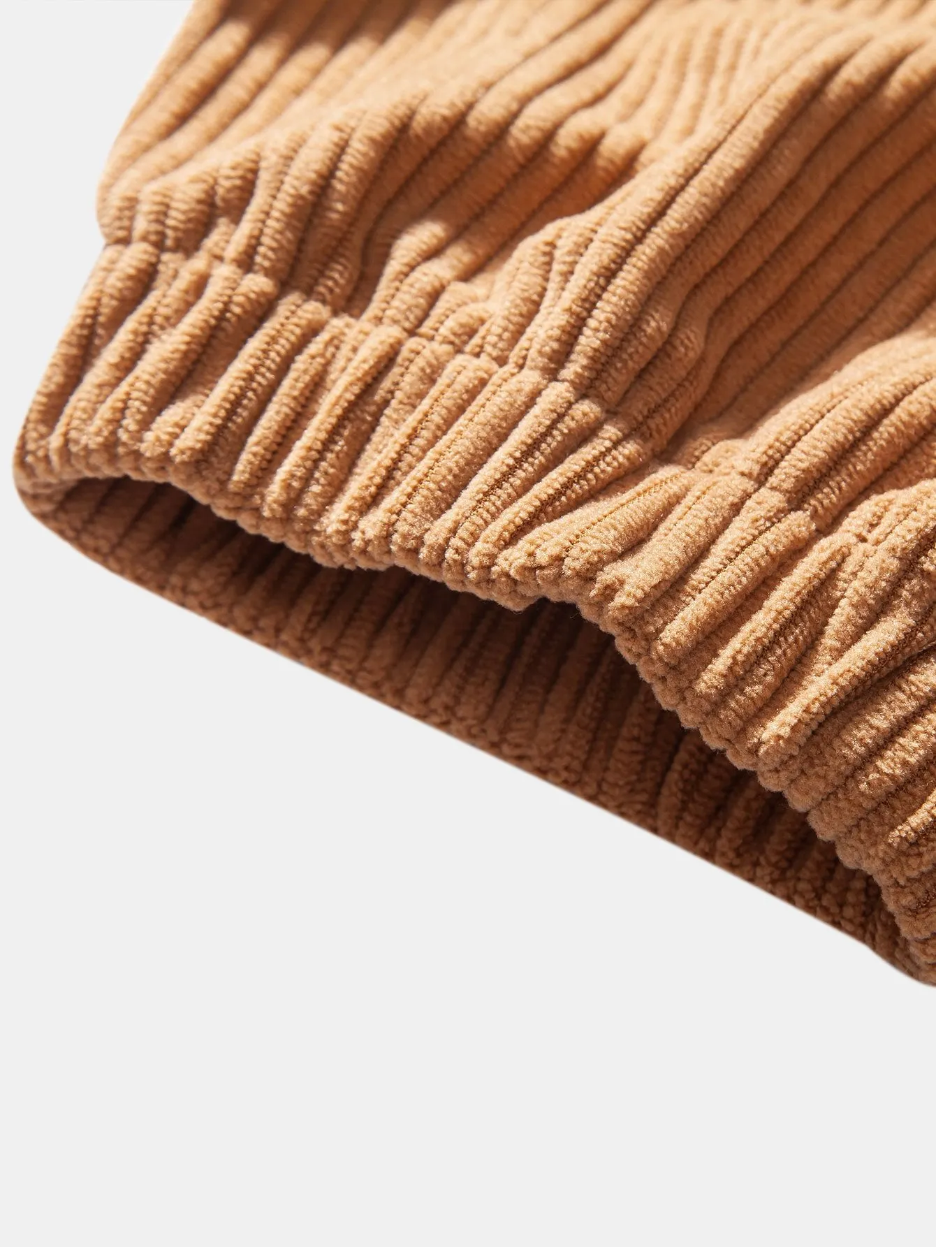 Drawstring Corduroy Cargo Jogger Pants