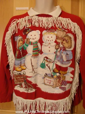 Funny Christmas Sweatshirt Snowbear Decorating Lessons