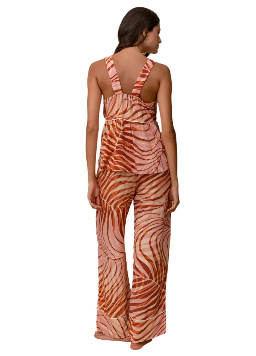 Maaji Blush Leaves Owl Sleeveless Pant Set