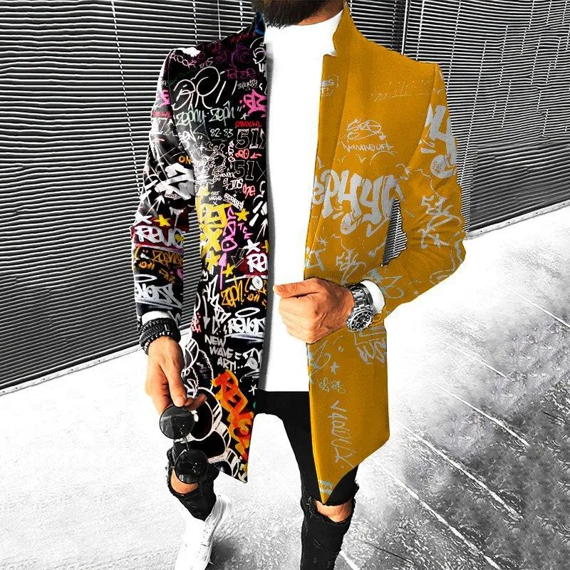 Men's Mid Length Printed Jacket 74784651L