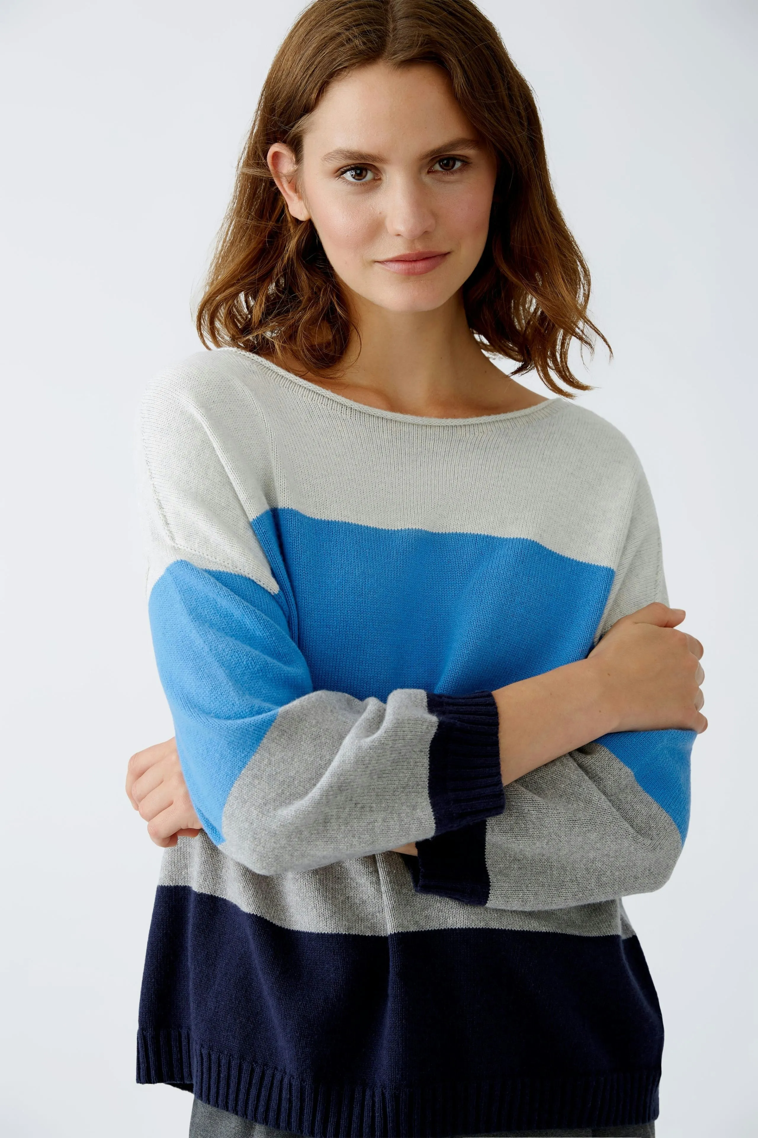 OUI Blue & Grey Pullover