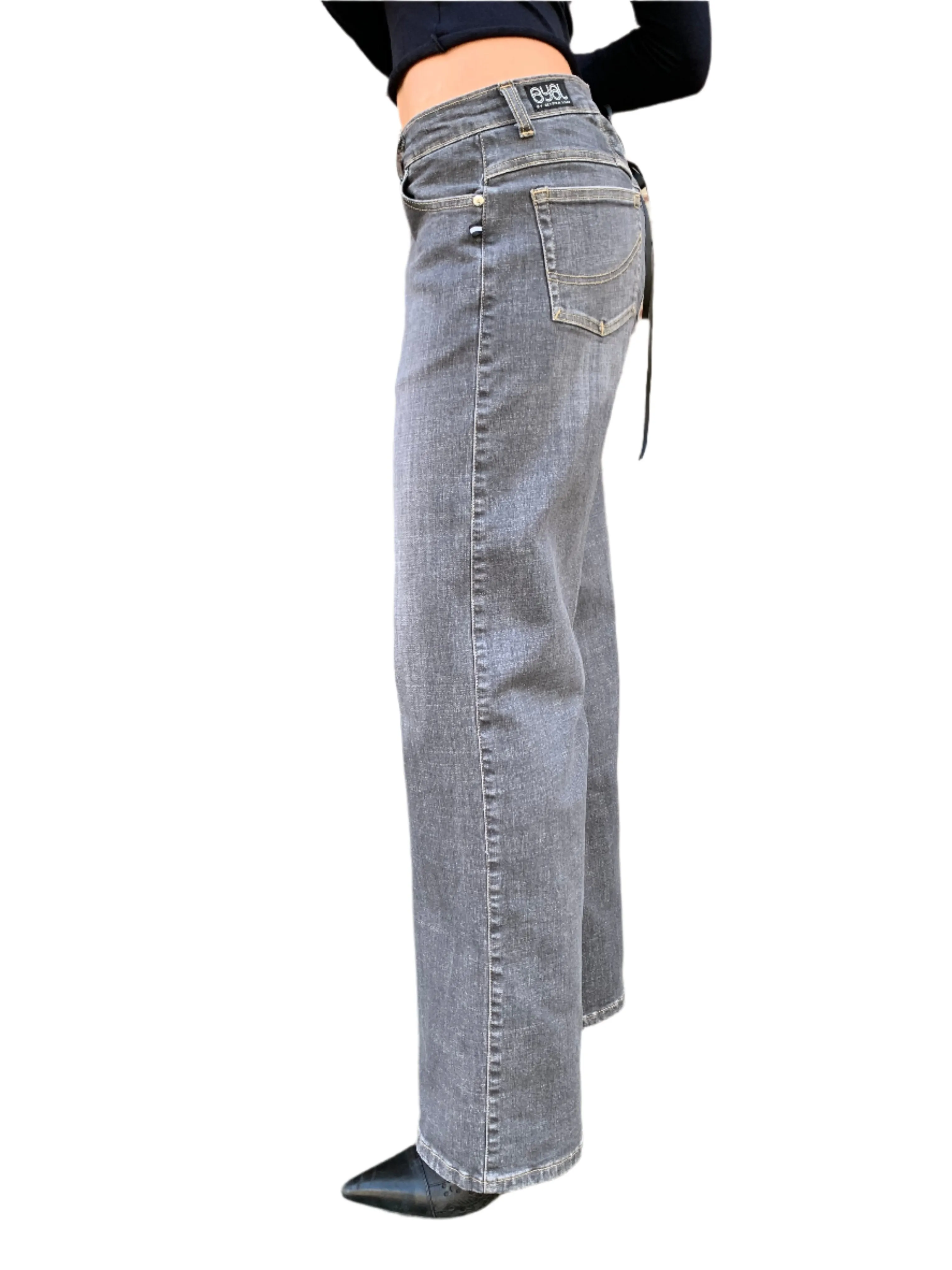 Sold out. Corset Bro Jeans. Low Rise. Stretch.  Grey Cloud.