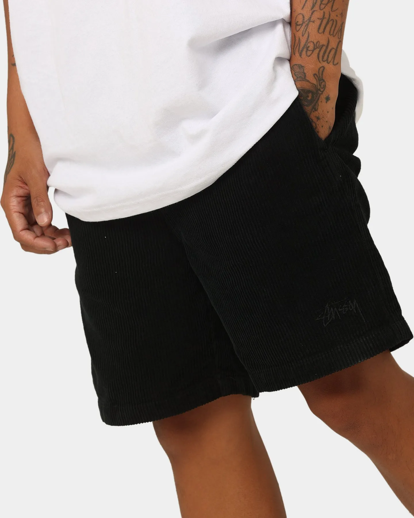 Stussy Wide Wale Corduroy Beach Shorts Black/Black