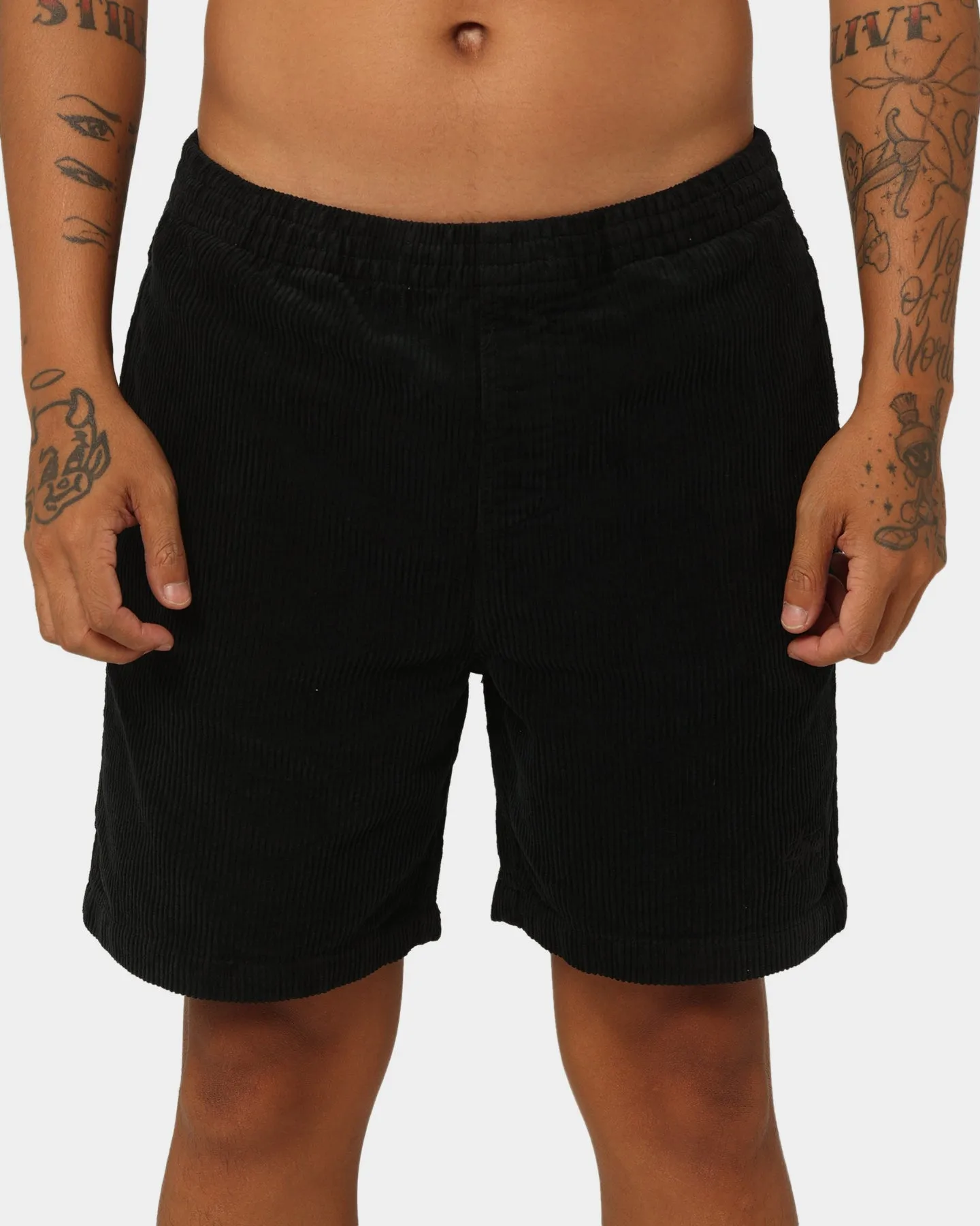 Stussy Wide Wale Corduroy Beach Shorts Black/Black