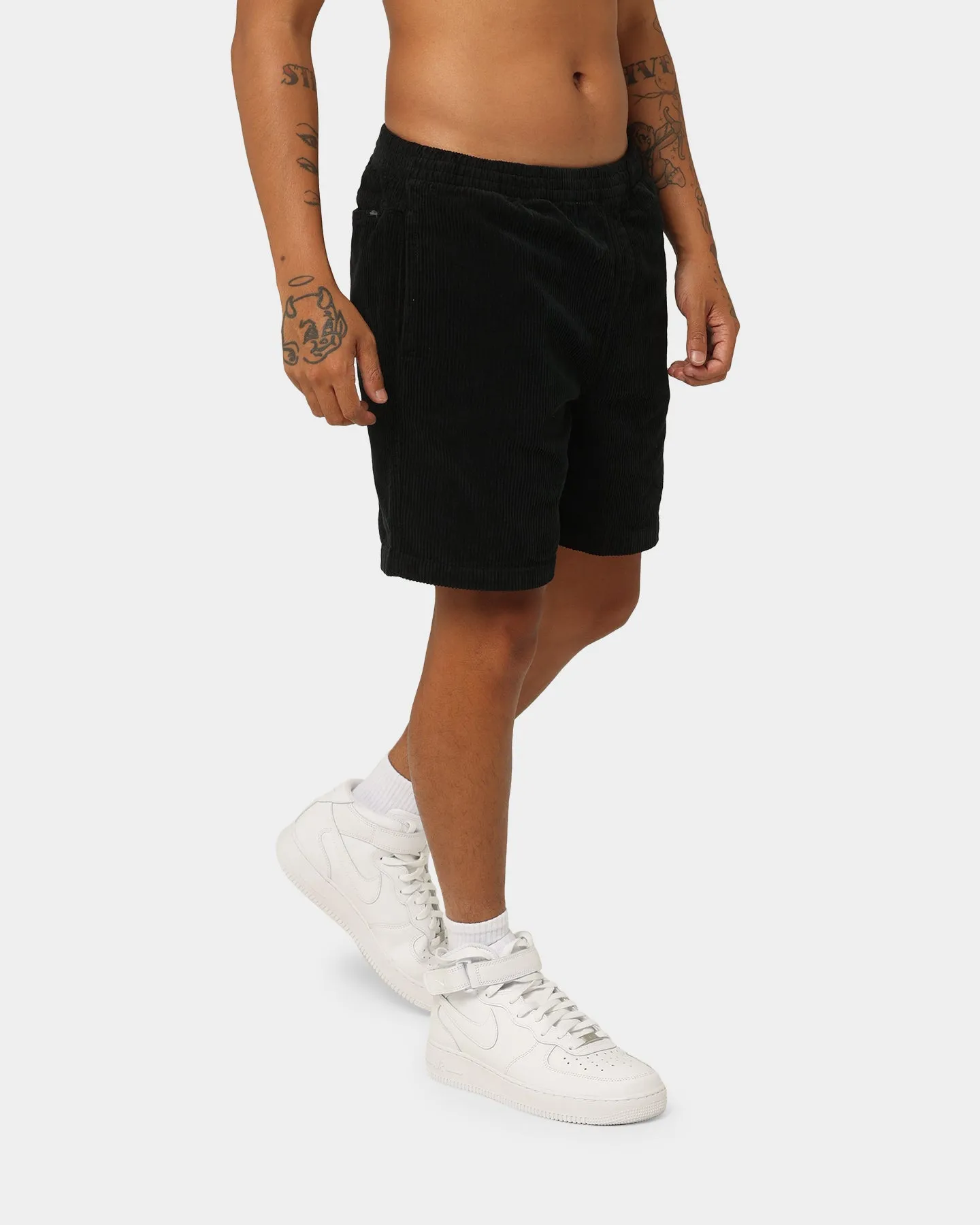 Stussy Wide Wale Corduroy Beach Shorts Black/Black