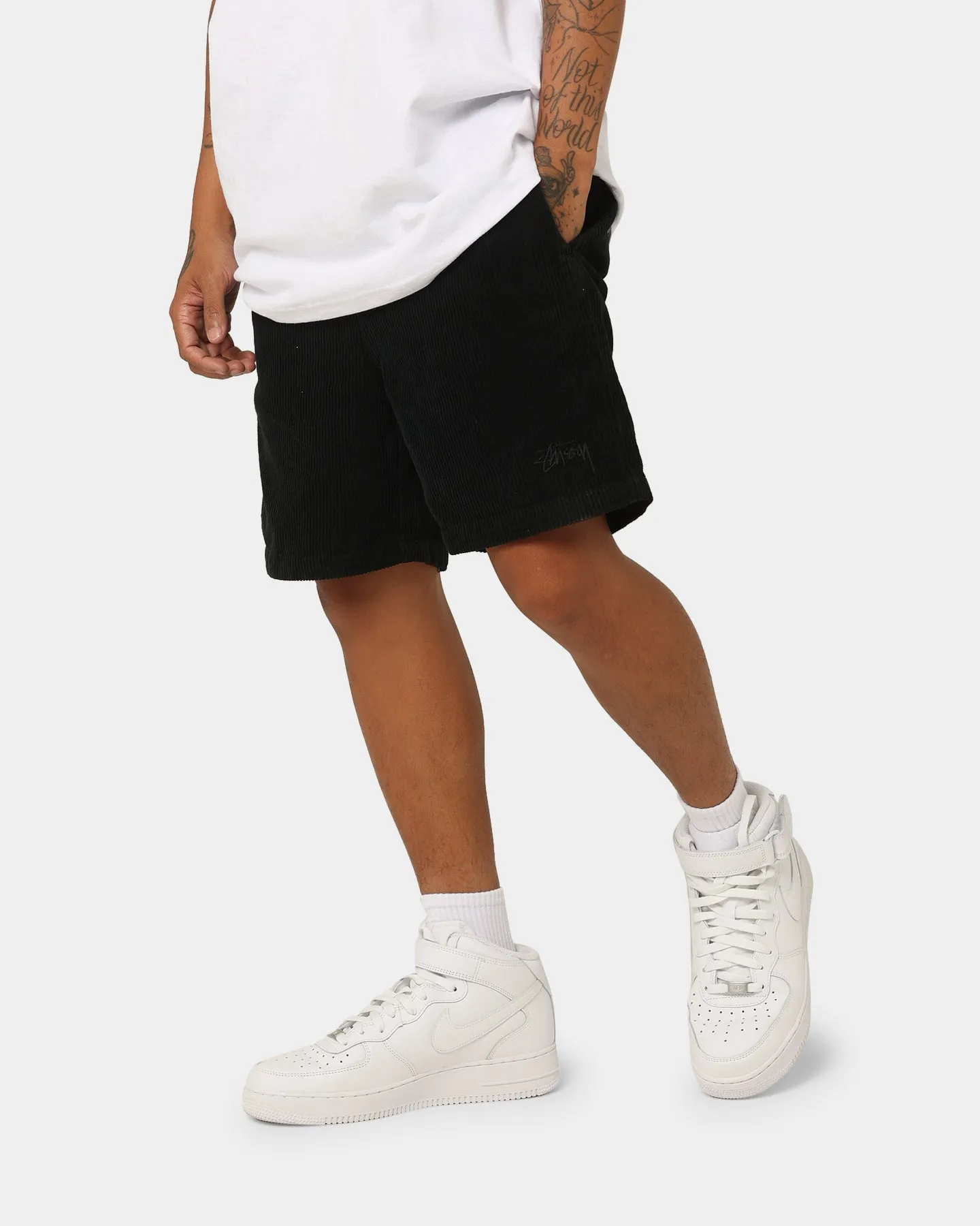 Stussy Wide Wale Corduroy Beach Shorts Black/Black