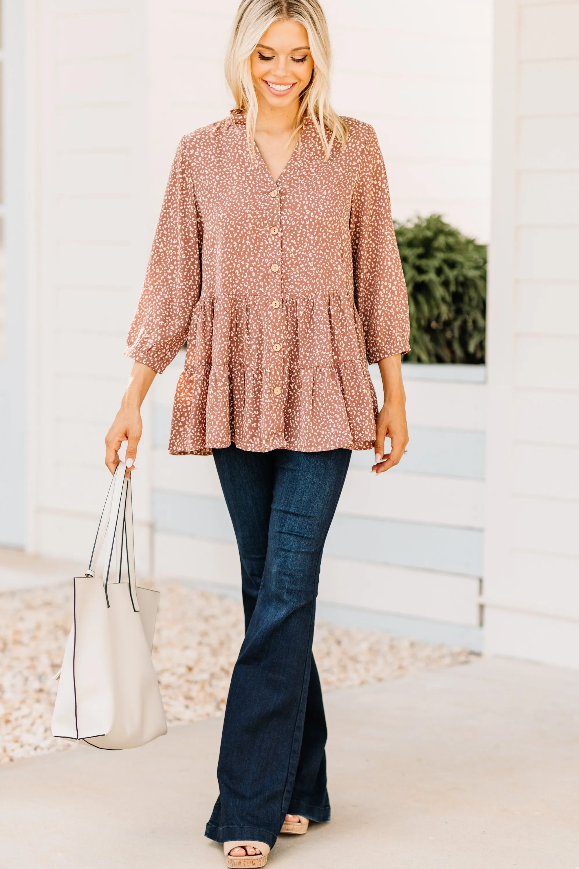 Support You Cocoa Brown Leopard Tunic
