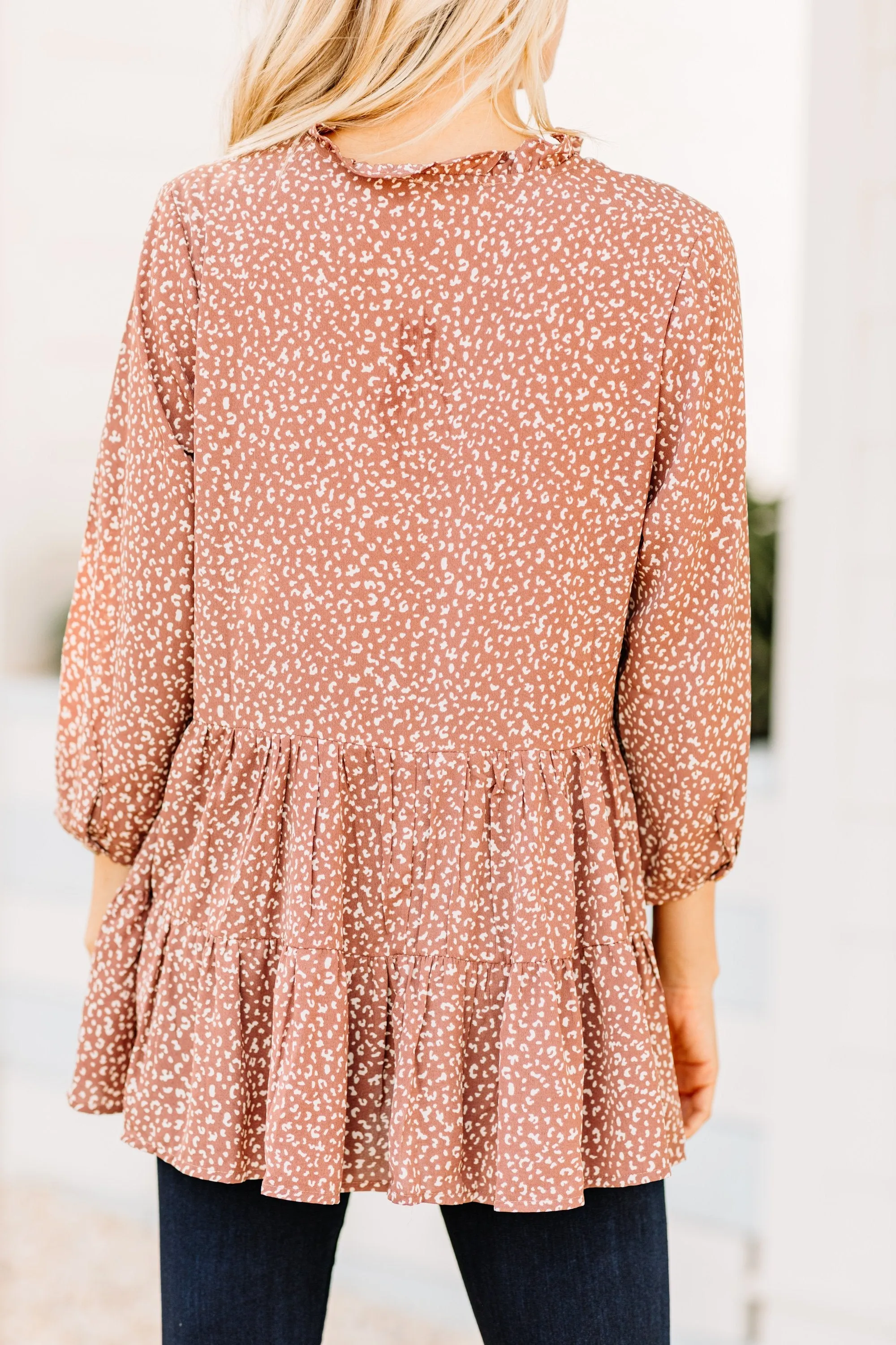 Support You Cocoa Brown Leopard Tunic