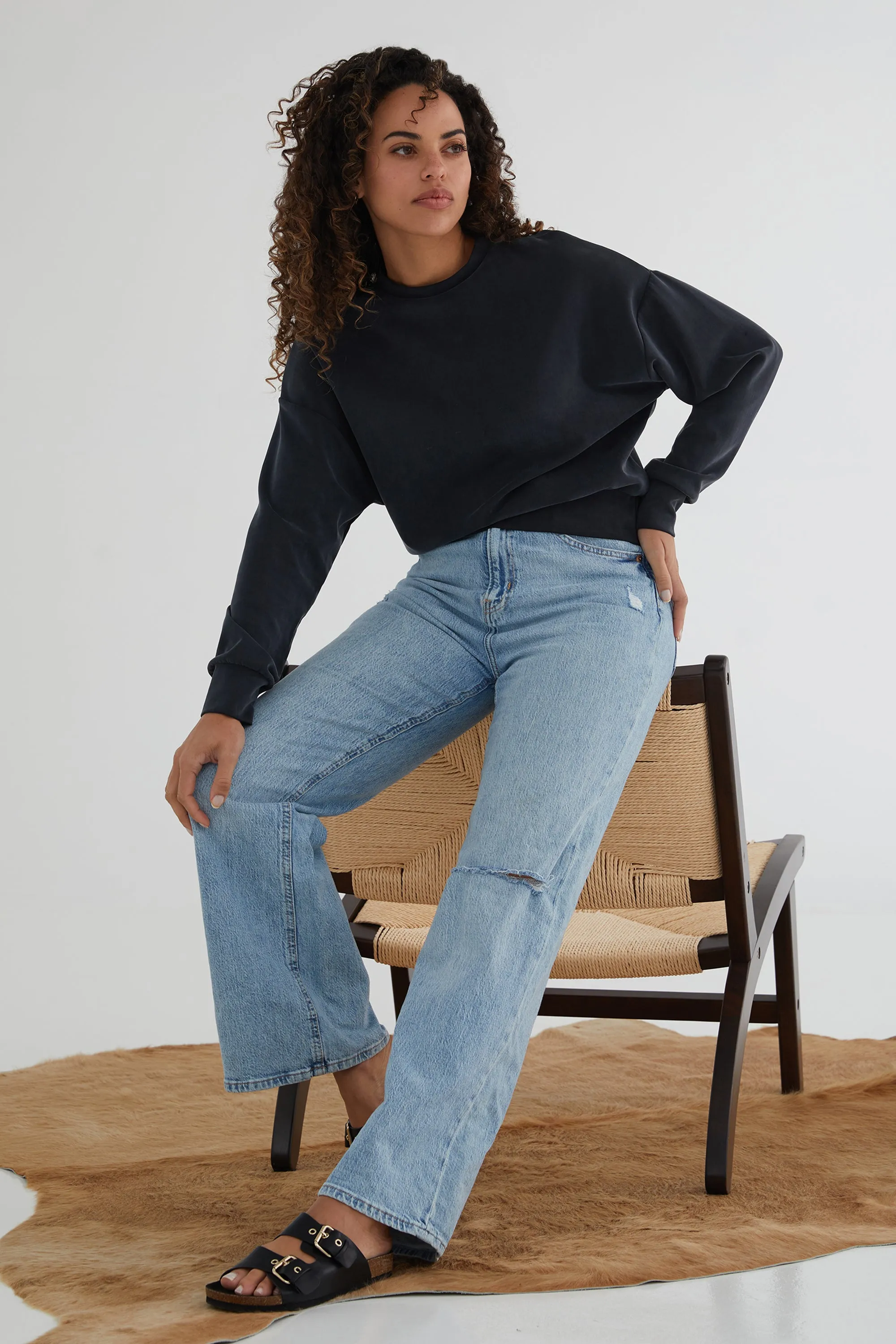 The Power Pullover: Classic - Magic Double Knit - Ink