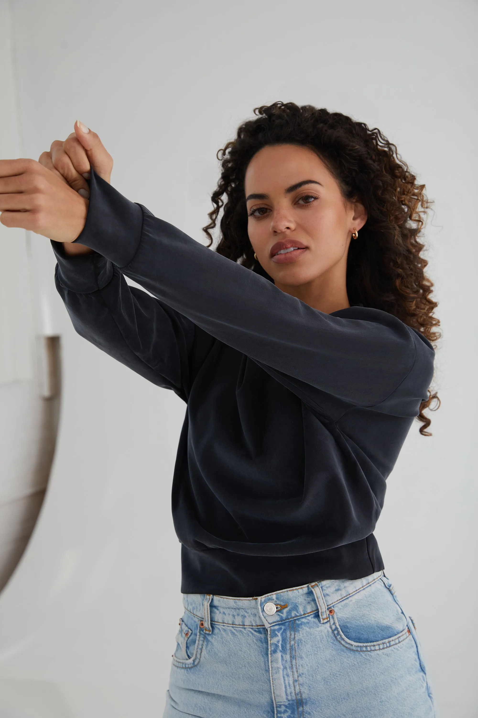 The Power Pullover: Classic - Magic Double Knit - Ink