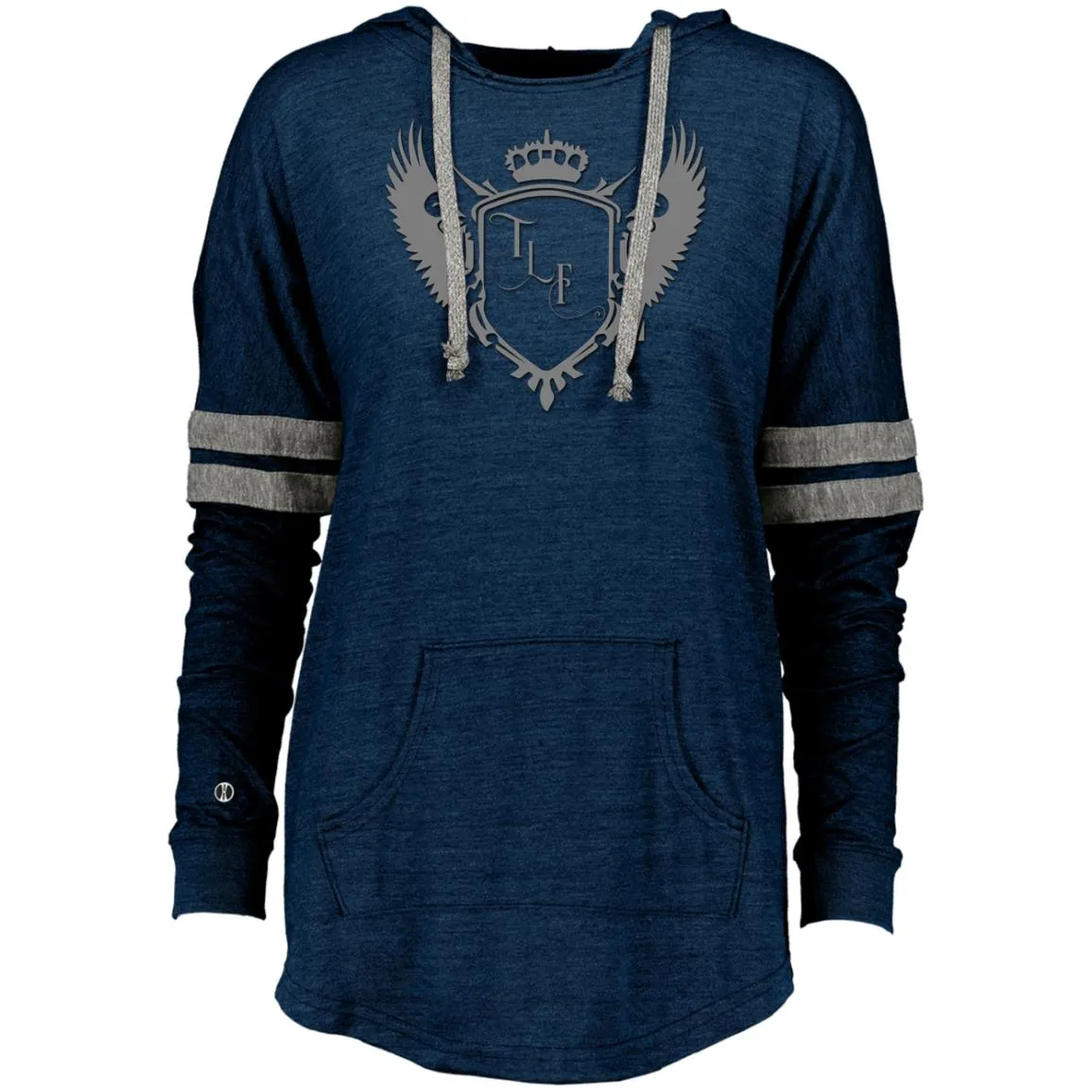 TLF Grey Winged Logo Hooded Low Key Pullover