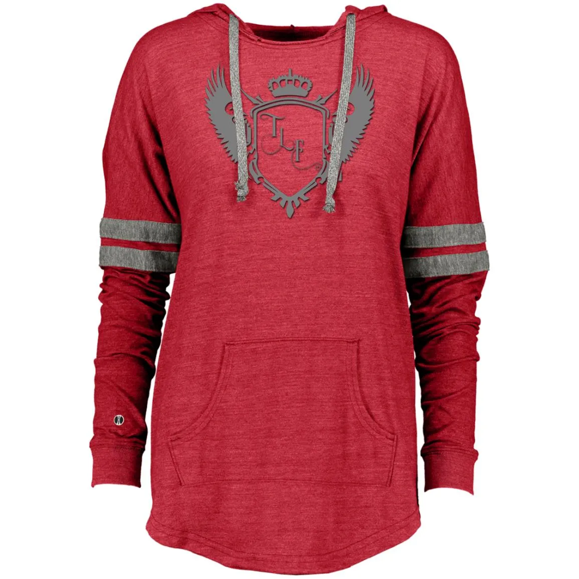 TLF Grey Winged Logo Hooded Low Key Pullover
