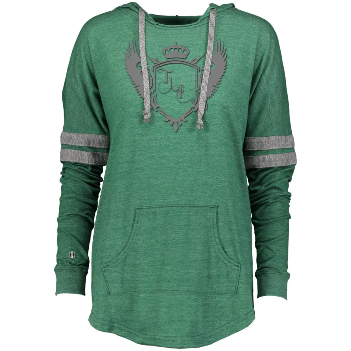 TLF Grey Winged Logo Hooded Low Key Pullover