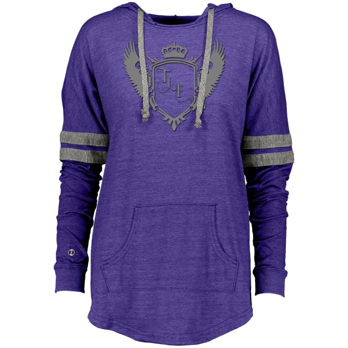 TLF Grey Winged Logo Hooded Low Key Pullover