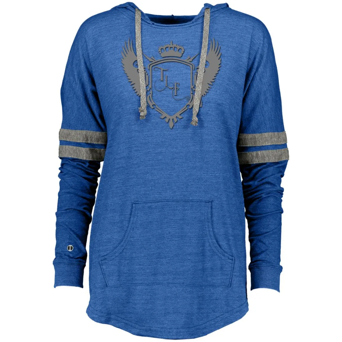 TLF Grey Winged Logo Hooded Low Key Pullover