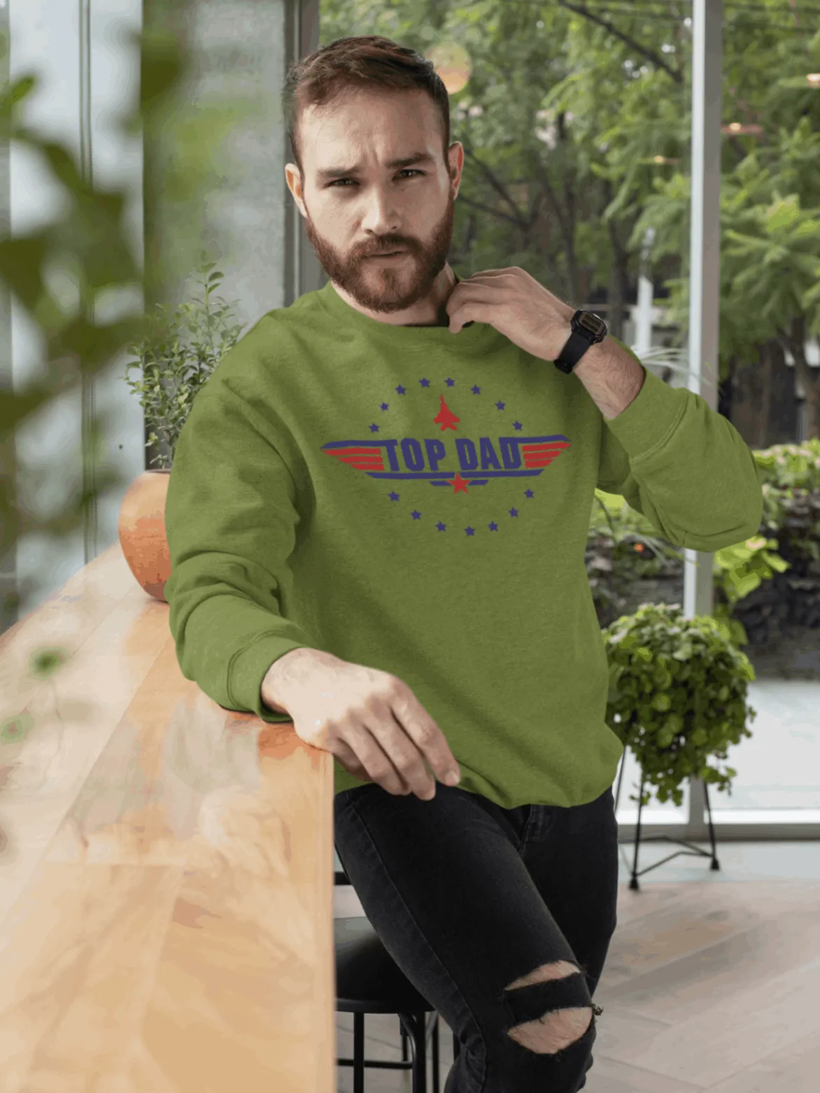 Top Dad Relaxed Fit Sweatshirt For Men
