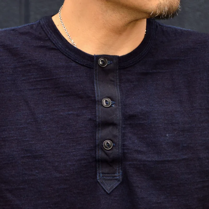 UES "662401" Indigo Henley Neck Tee
