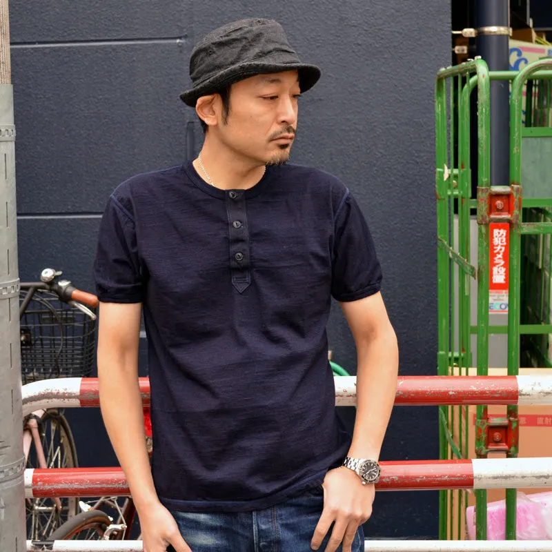 UES "662401" Indigo Henley Neck Tee